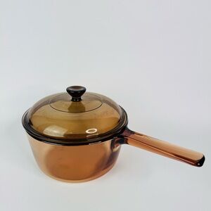 Corningware Amber Sauce Pan with Lid Glass Cookware 1.5L